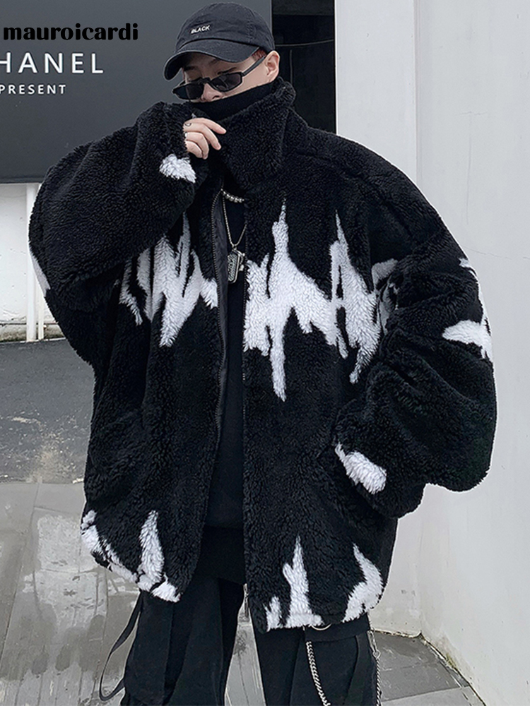 Men Formal Wear Coat - Mauroicardi Winter Oversized Thickened Warm Fluffy