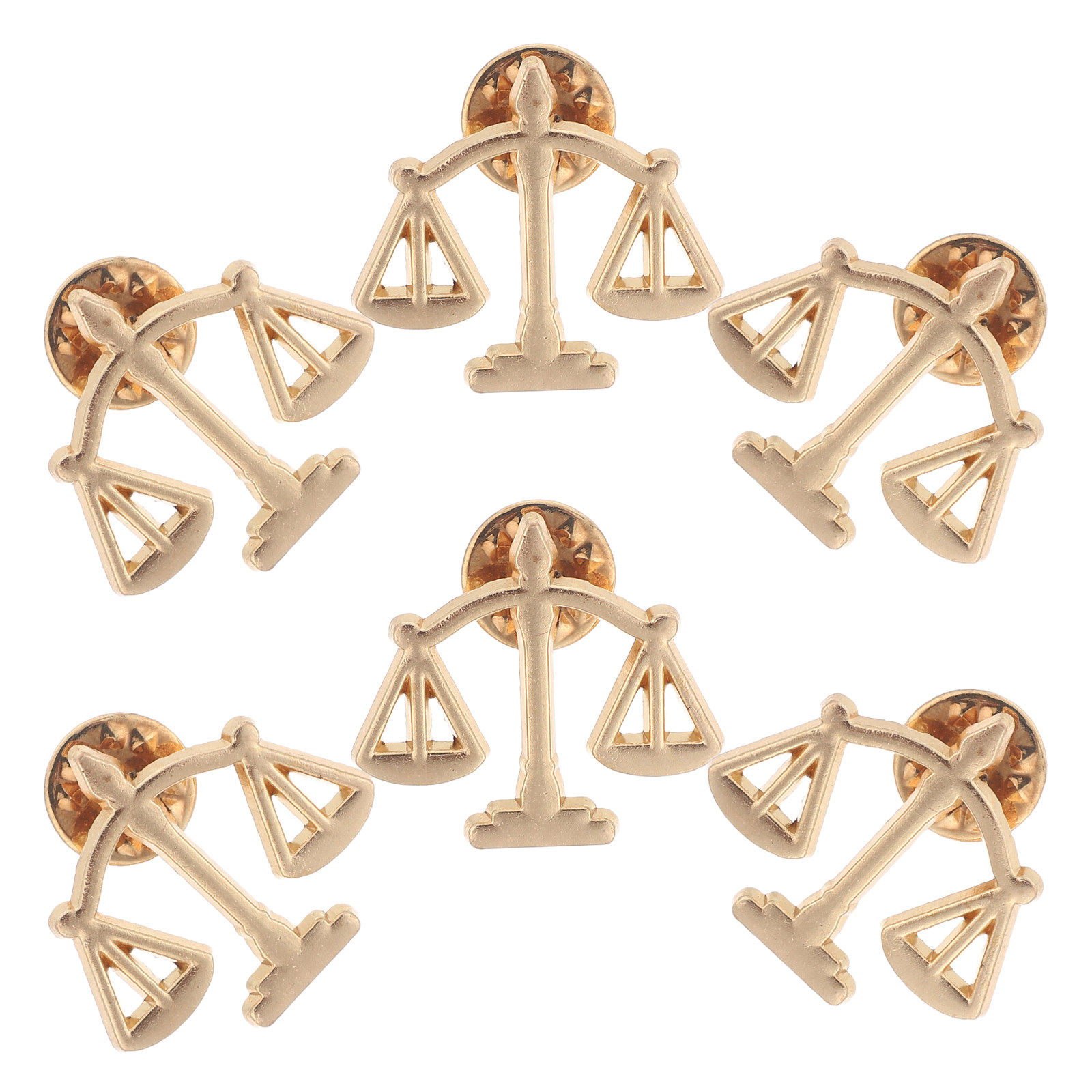Scale - Men Formals & Ethnic Wear - 6Pcs Metal Libra Scale Brooch Pin