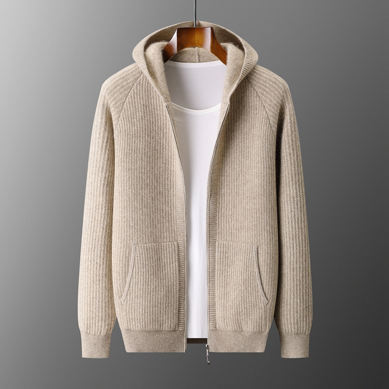 Men Formal Wear Coat - New Men's Thick Zipper Hoodie Cardigan100%