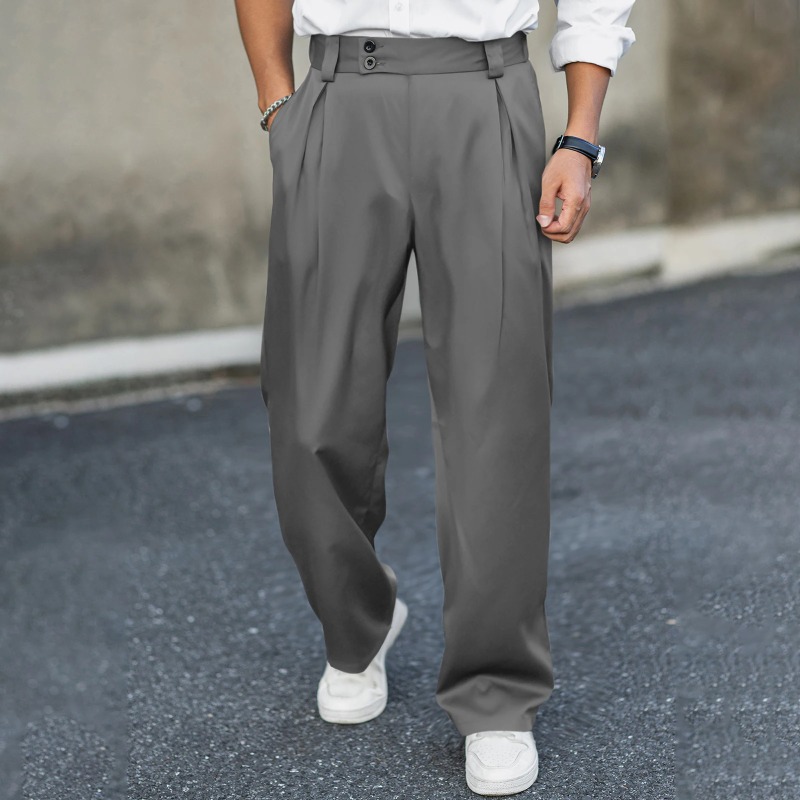 Dress Pant Flat Front - Men’s Wide Leg Dress Pants High