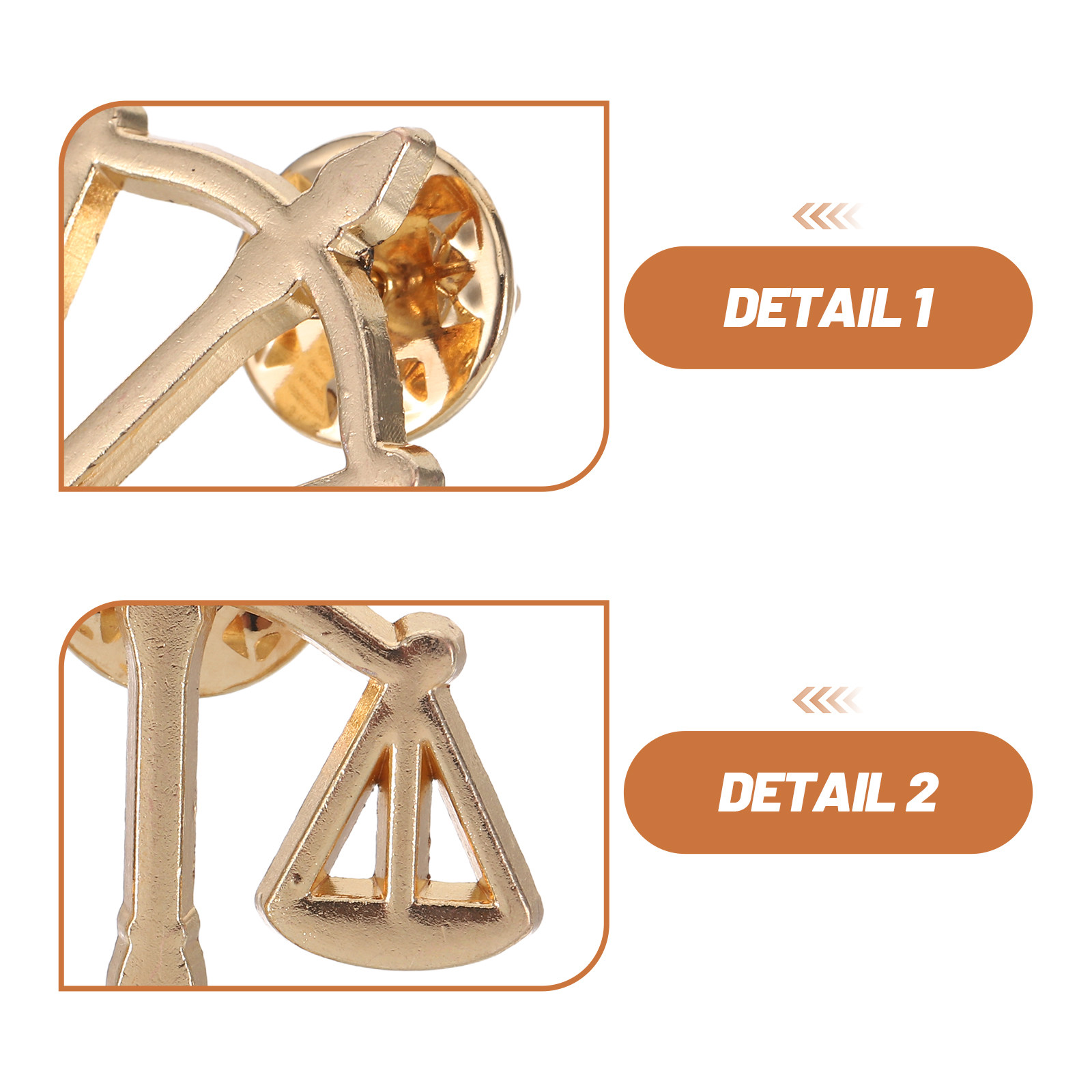6Pcs Metal Libra Scale Brooch  - огляд і ціна Scale - Men Formals & Ethnic Wear