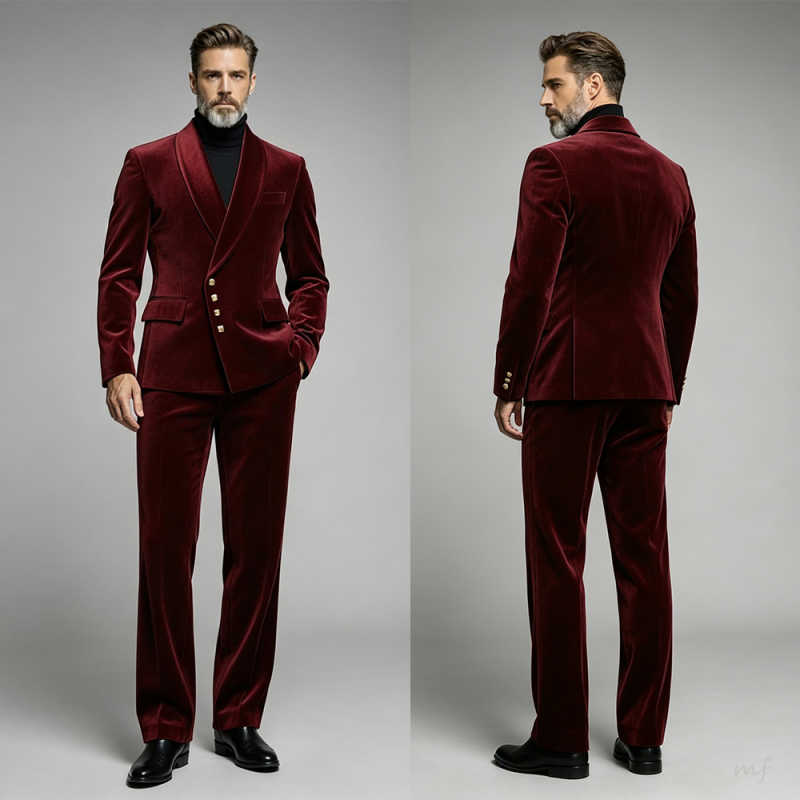 Chic Velvet Men 2 Piece Tuxedo - огляд і ціна Men'S Formal Wear No Suit