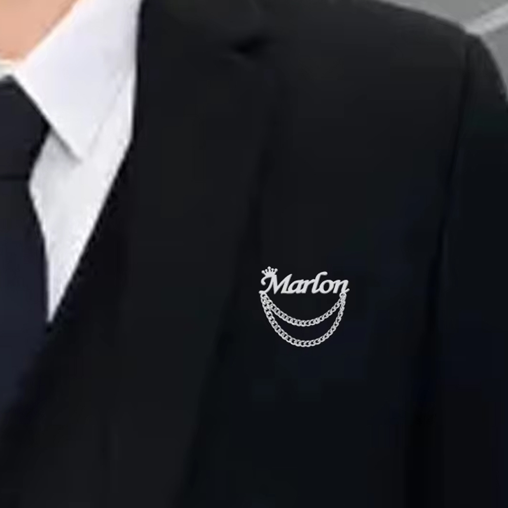 Personalized Name Brooch Custo - огляд і ціна Tuxedo Lapel Pin