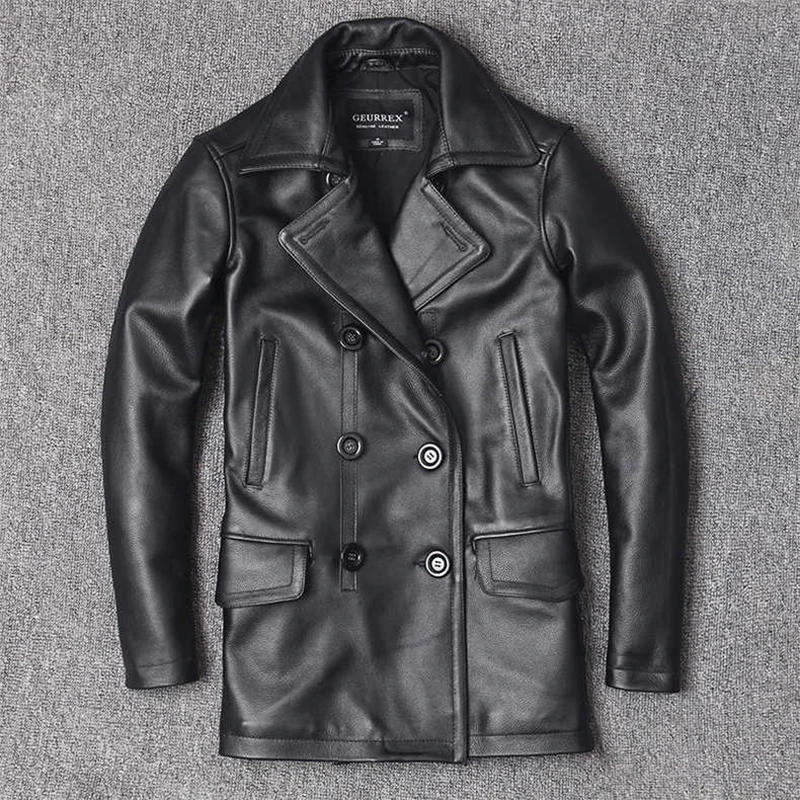 Genuine Leather Jacket Men's T - огляд і ціна Men Formal Wear Coat