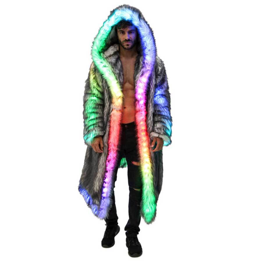 Faux Fur Coat Men Hooded Outer - огляд і ціна Men Formal Wear Coat