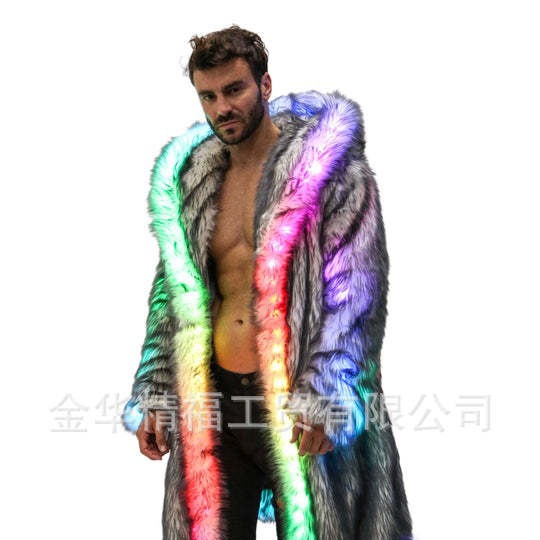 Faux Fur Coat Men Hooded Outer - огляд і ціна Men Formal Wear Coat