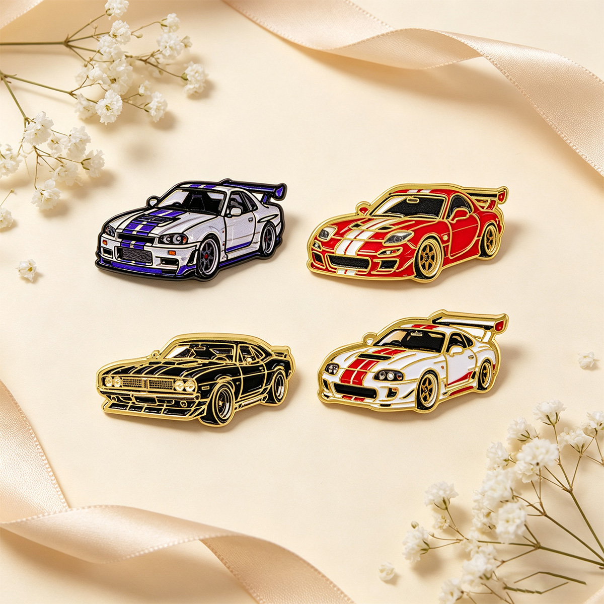 4pcs/set Racing Cars Brooch fo - огляд і ціна Tuxedo Lapel Pin
