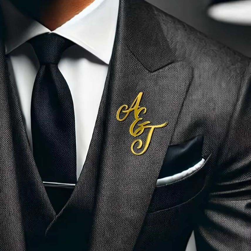 Custom Monogram Initial Name S - огляд і ціна Tuxedo Lapel Pin