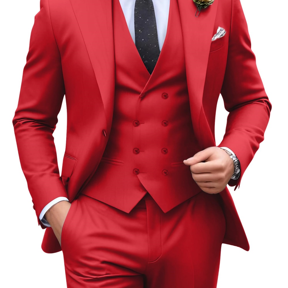 3 Pieces Solid Color Men Suits - огляд і ціна Men Formal Party Wear Outfit