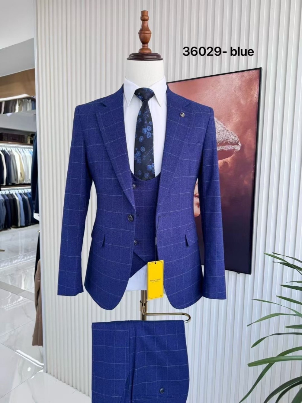 Plaid Men's Handsome Suit Set  - огляд і ціна Men Formal Wear Sale