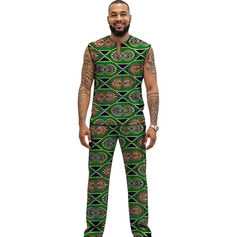 African Print Couture Tank Top - огляд і ціна Men Formal Party Wear Outfit