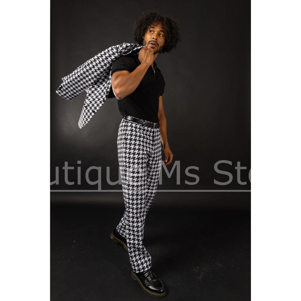 Black White Houndstooth Men's  - огляд і ціна Men Formal Wear Fashion