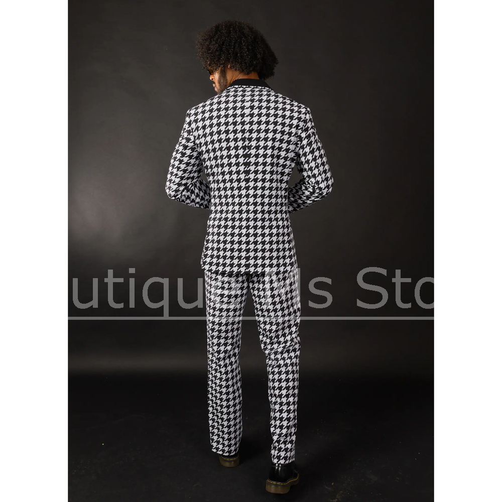 Black White Houndstooth Men's  - огляд і ціна Men Formal Wear Fashion