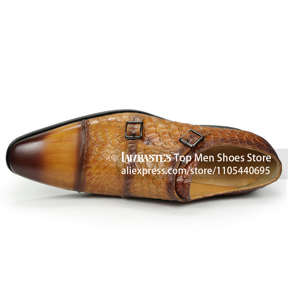 Tan Scale Embossed Double Monk - огляд і ціна Scale - Men Formals & Ethnic Wear