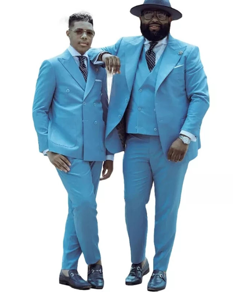 Hot Sale Sky Blue Peak Lapel D - огляд і ціна Men Formal Wear Sale