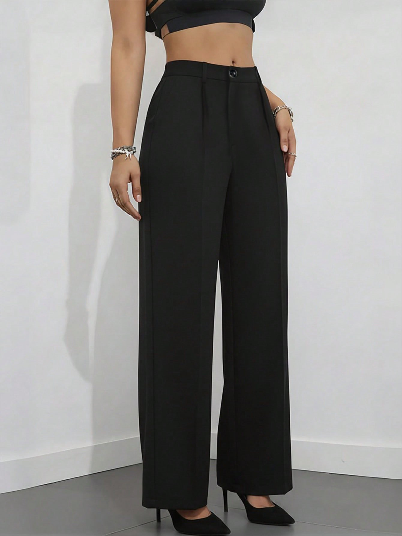 Women's High Waisted Wide Leg  - огляд і ціна Dress Pant Flat Front